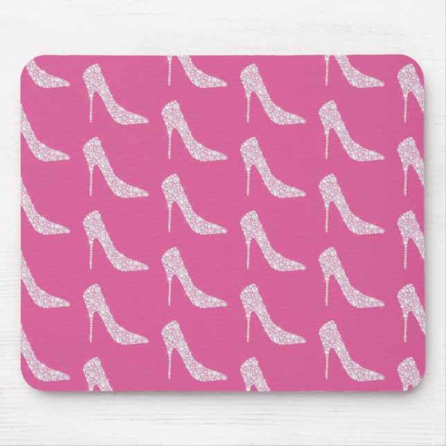 Pink Chic Diamond High Heel Shoes   Mouse Mat (Front)