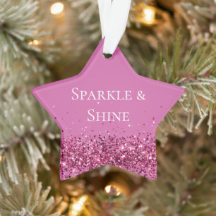Pink Chic Glitter Sparkle Ornament