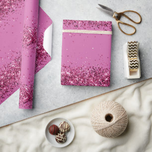 Pink Chic Glitter Sparkle Wrapping Paper