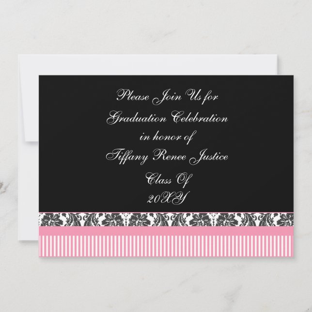 pink chic Graduation party Invitation (Front)