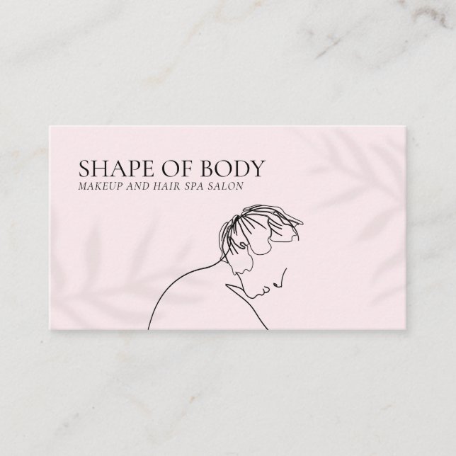 Pink Chic Hairstylist Woman Business Card (Front)