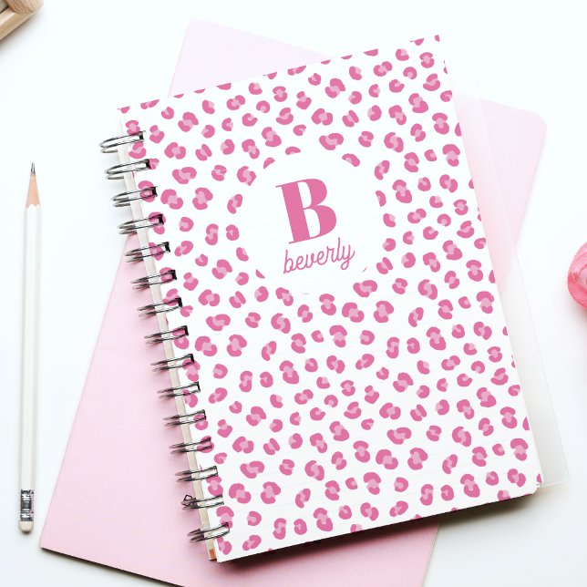 Pink Chic Monogram Name Initial Notebook (Creator Uploaded)