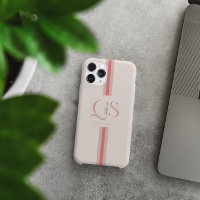 Pink | Chic Stripes Monogram 