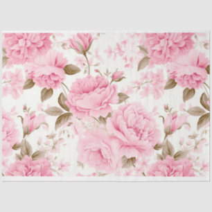 Pink Chic Vintage Style Florals Tissue Paper