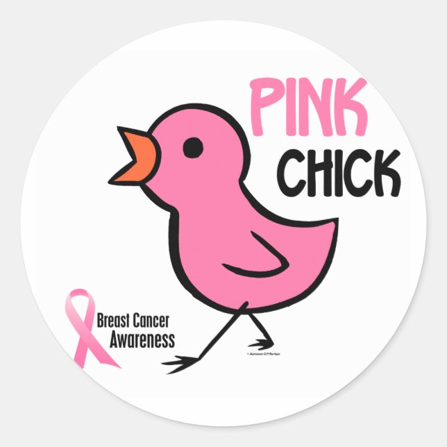 Pink Chick 2 Classic Round Sticker (Front)