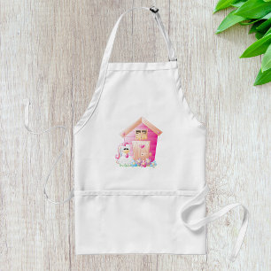 Pink Chicken Coop And Flowers Standard Apron