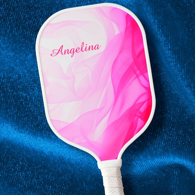 Pink Chiffon Abstract Elegant Chic Custom Name Pickleball Paddle (Creator Uploaded)