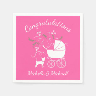 Pink Chihuahua Baby Shower Napkin