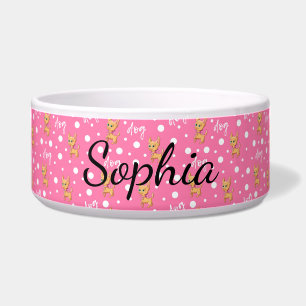 Pink Chihuahua Customised Dog Bowl