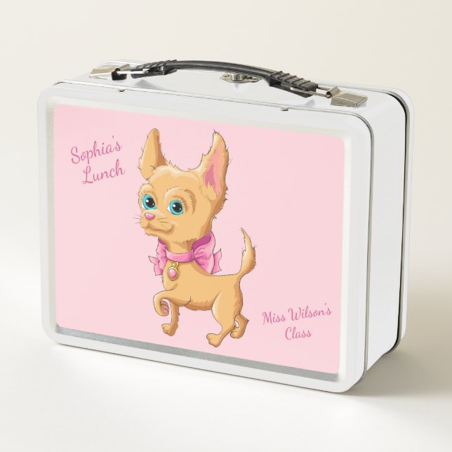 Pink Chihuahua Lunch Box (Back)