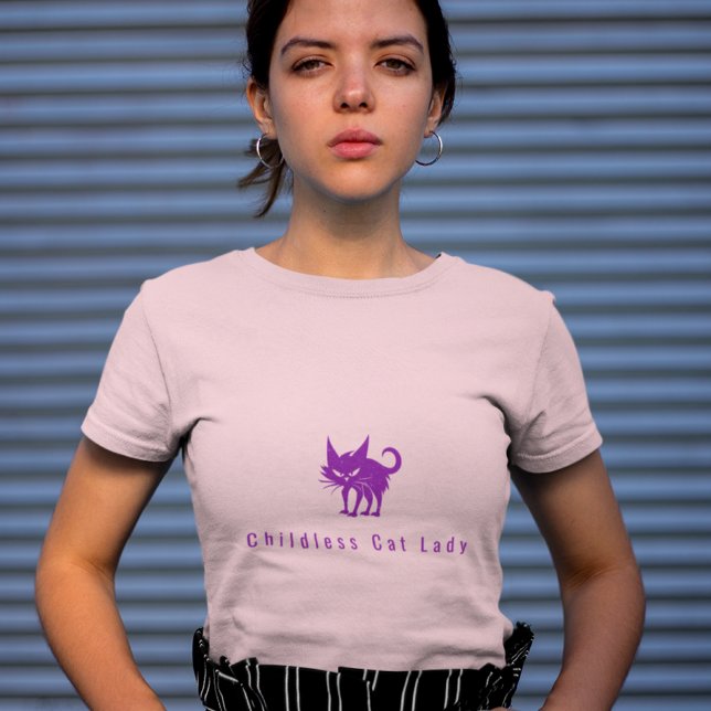 Pink Childless Cat Lady T-Shirt (Creator Uploaded)
