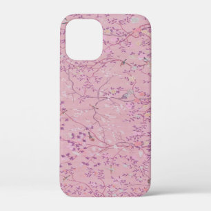 Pink Chinoiserie Bird Floral Elegant iPhone 12 Mini Case
