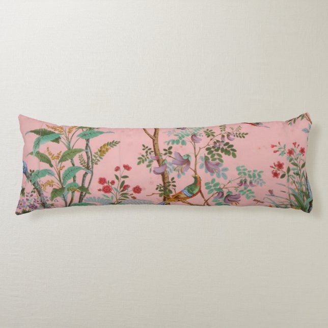 Pink Chinoiserie Body Cushion (Front)
