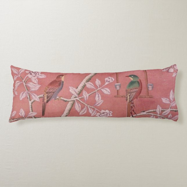 Pink Chinoiserie Body Cushion (Front)