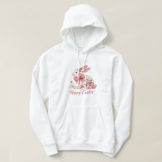 Pink Chinoiserie Bunny – Elegant Floral Easter Rab Hoodie