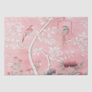 Pink Chinoiserie Chinese Decoupage Tissue Paper