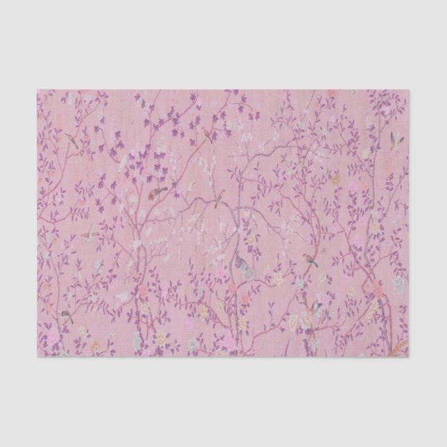 Pink Chinoiserie Chinese Decoupage Tissue Paper (Front)