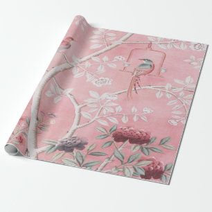 Pink Chinoiserie Chinese Decoupage Wrapping Paper
