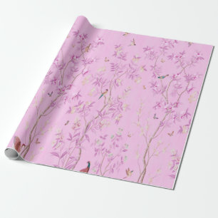 Pink Chinoiserie Chinese Decoupage Wrapping Paper