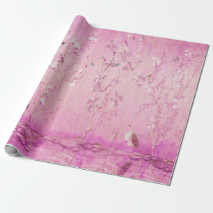 Pink Chinoiserie Chinese Decoupage Wrapping Paper