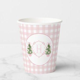 Pink Chinoiserie Christmas Baby Shower Paper Cups