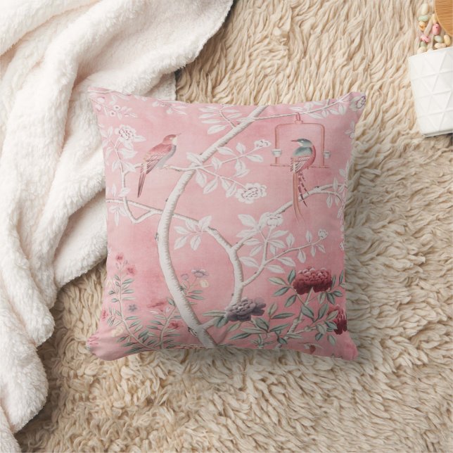 Pink Chinoiserie  Cushion (Blanket)