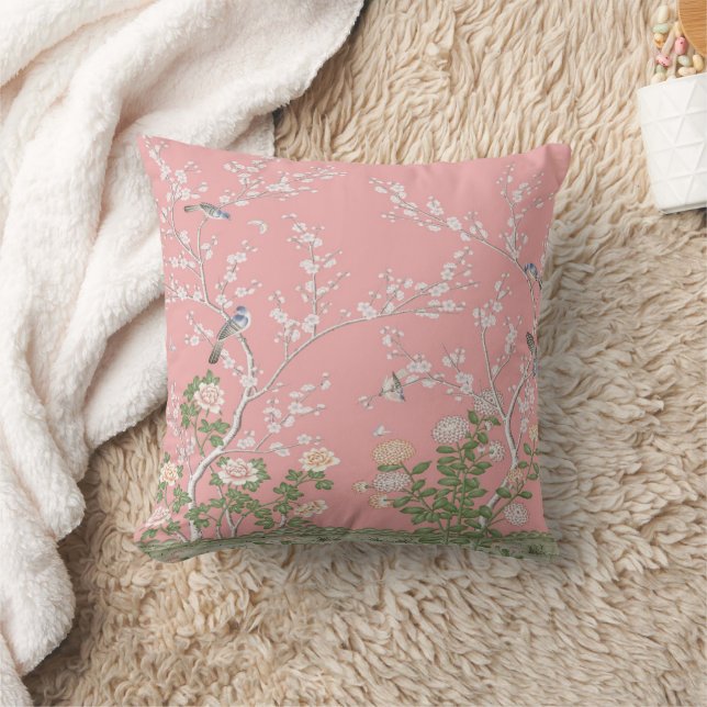 Pink Chinoiserie  Cushion (Blanket)