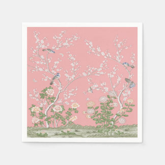 Pink Chinoiserie Decoupage Napkin