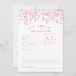 Pink Chinoiserie Floral Advice for Baby Card