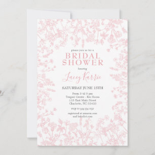 Pink Chinoiserie Floral Bridal Shower Invitation,  Invitation