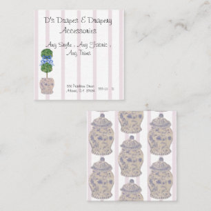 Pink Chinoiserie Ginger Jar Jars Topiary  Square B Square Business Card