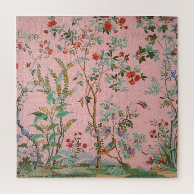 Pink Chinoiserie Jigsaw Puzzle (Vertical)