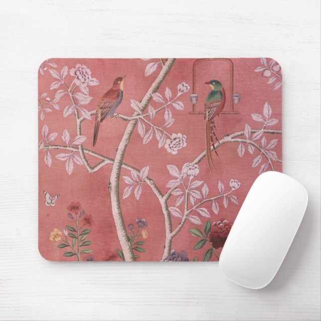 Pink Chinoiserie Mouse Mat (With Mouse)