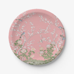 Pink Chinoiserie  Paper Plate