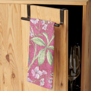 Pink Chinoiserie peacock floral  Tea Towel