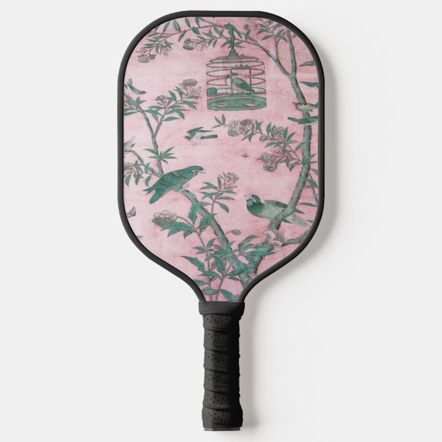 Pink Chinoiserie Pickleball Paddle (Front)