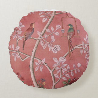 Pink Chinoiserie Round Cushion
