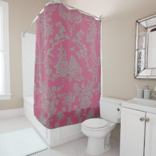 Pink Chinoiserie Shower Curtain