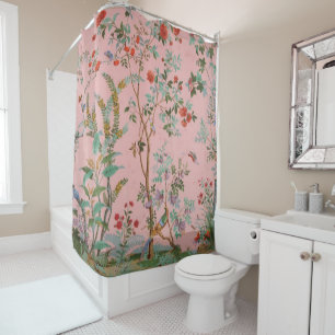 Pink Chinoiserie Shower Curtain