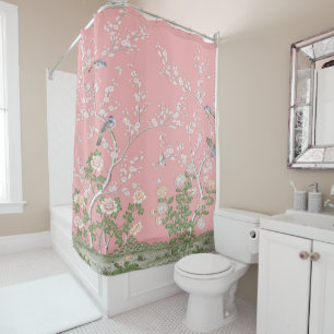 Pink Chinoiserie Shower Curtain