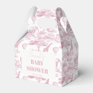 Pink Chinoiserie Toile de Jouy Baby Shower Favour Box