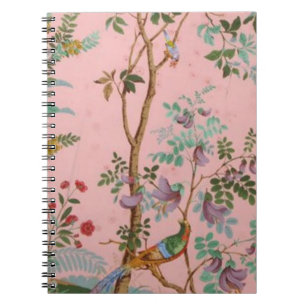 Pink Chinoiserie Toile Floral Notebook