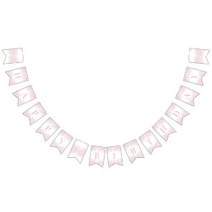 Pink Chinoiserie Vintage Floral Birthday Decor Bunting