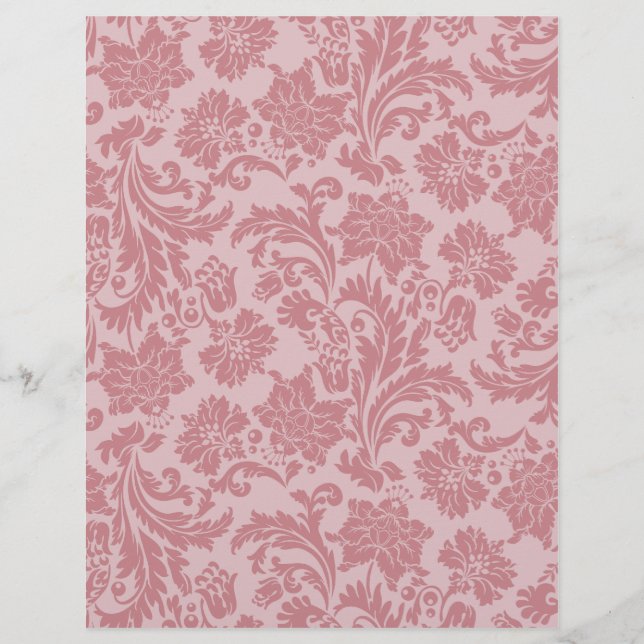Pink Chintz Pattern Card Stock DIY Scrapbooking (Front)