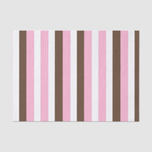 Pink, Chocolate and White Stripes Tissue Paper