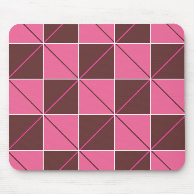 Pink & Chocolate Chequerboard Argyle Mouse Mat (Front)