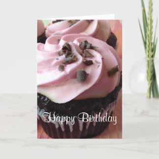 Pink Chocolate Cupcake Greeting Card