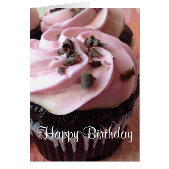 Pink Chocolate Cupcake Greeting Card