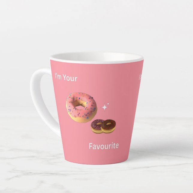 Pink & Chocolate Doughnut Mug – Sweet Morning Vibe (Left Angle)