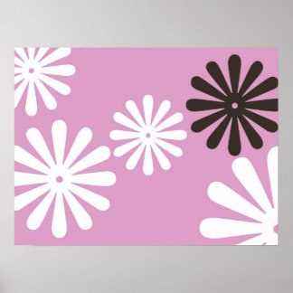 Pink Chocolate Hippy Flower Poster